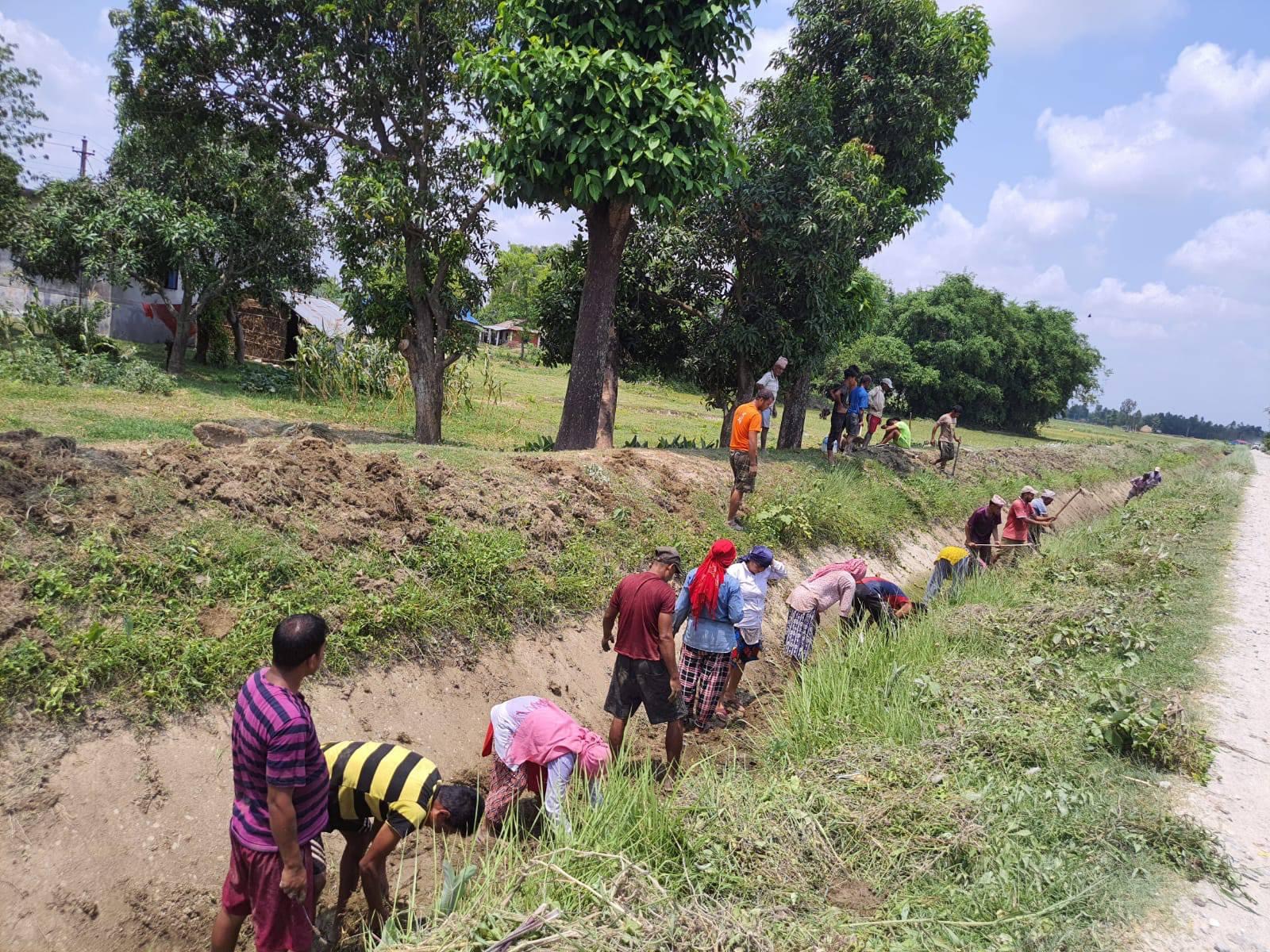 Farmers participation in canal cleaning