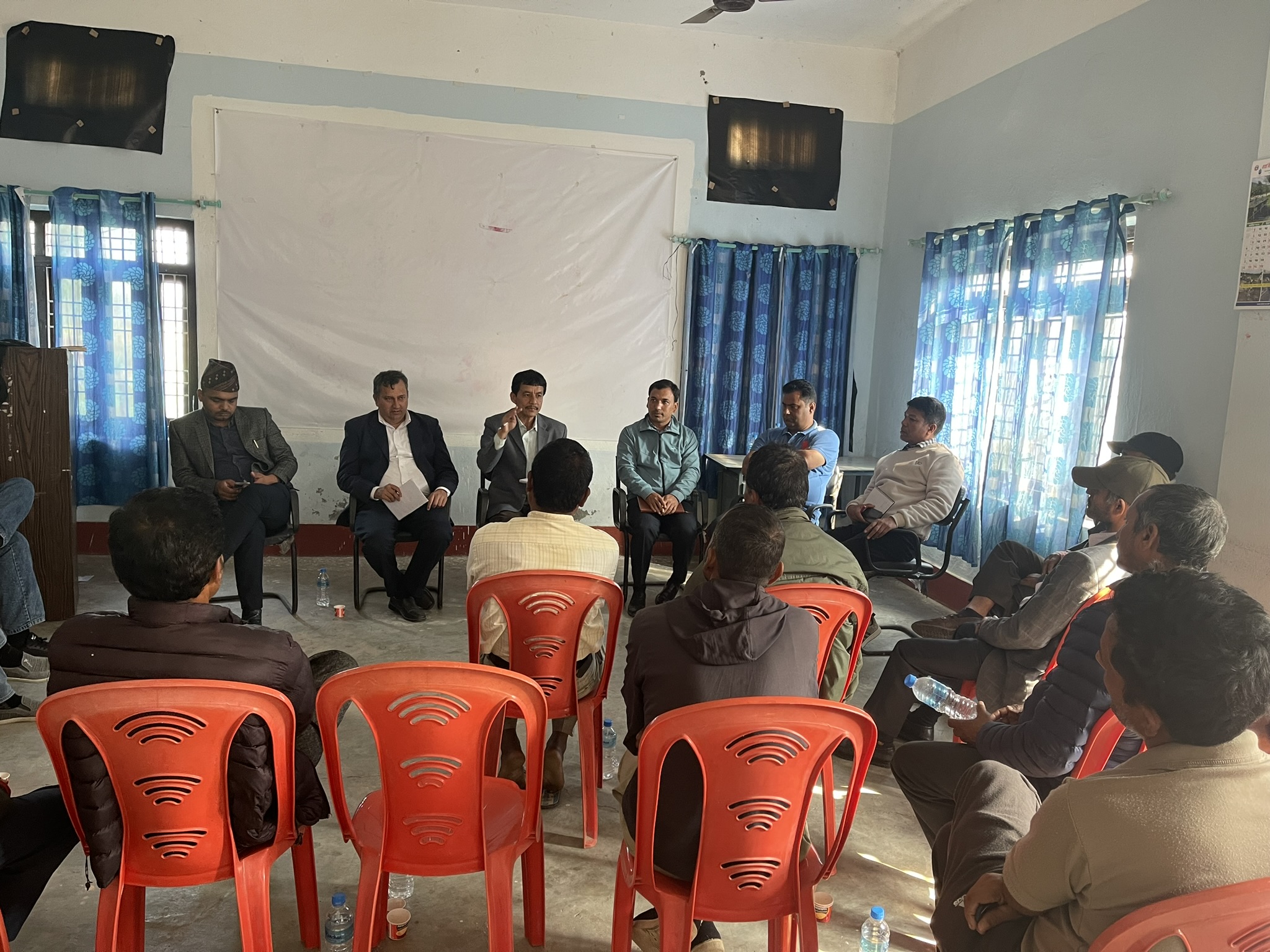 General discussion with farmers for the extension of Spring paddy in KIS for Food Security